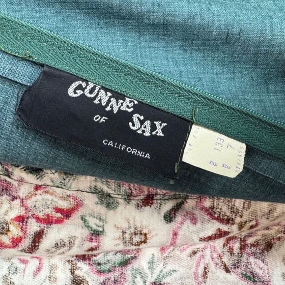 VTG RARE 1969 Gunne Sax California Green Floral Renaissance Maxi Dress Cottage - Picture 5 of 13